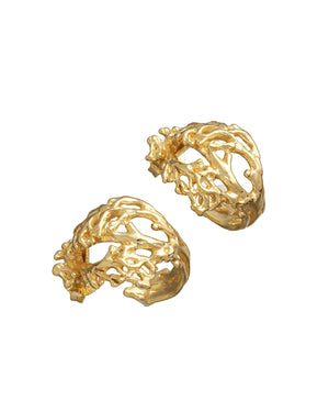 Orecchini a cerchio da donna della collezione Giovanni Raspini Coral in argento 925 dorato con decori a forma di corallo 11926