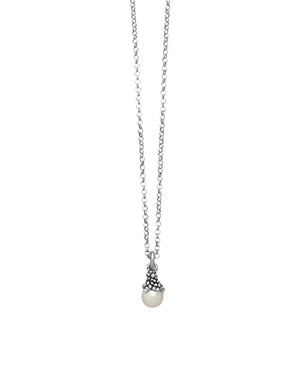 Collana girocollo da donna della collezione Giovanni Raspini Mini Drops in argento 925 con perla in un decoro di perlage 11932