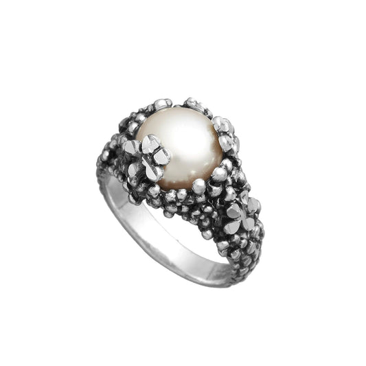 Anello donna Giovanni Raspini Blossom in argento con perla e fiori 11939-1
