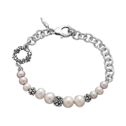 Bracciale donna Giovanni Raspini Blossom in argento con perle e fiori 11941-1