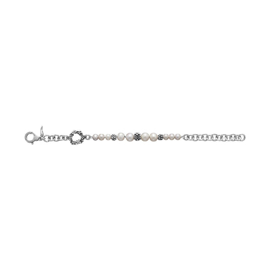 Bracciale donna Giovanni Raspini Blossom in argento con perle e fiori 11941-2