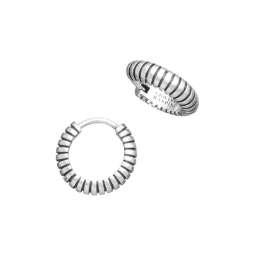 Orecchini cerchio piccolo donna Giovanni Raspini Huggie Rigati in argento 11951-1