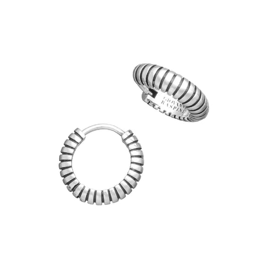 Orecchini cerchio piccolo donna Giovanni Raspini Huggie Rigati in argento 11951-1