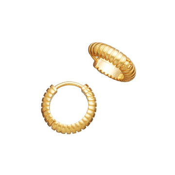 Orecchini cerchio piccolo donna Giovanni Raspini Huggie Rigati in argento dorato 11964-1