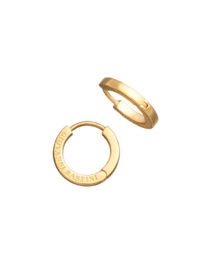 Orecchini a cerchio medio da donna Giovanni Raspini Orecchini Huggie in argento 925 dorato con design quadrato 11966