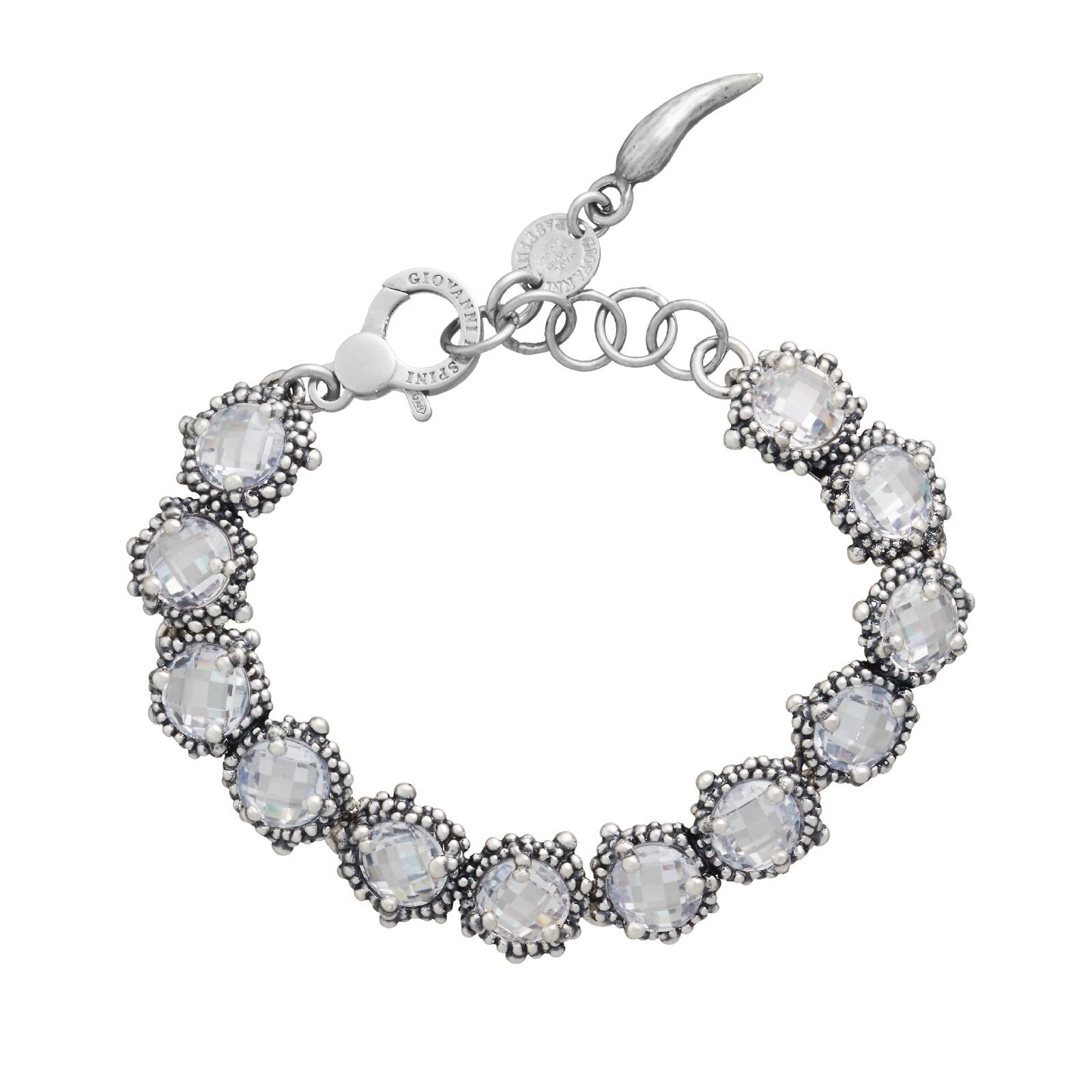 Bracciale donna Giovanni Raspini Shine Mini in argento zirconi in design perlage 11994-1