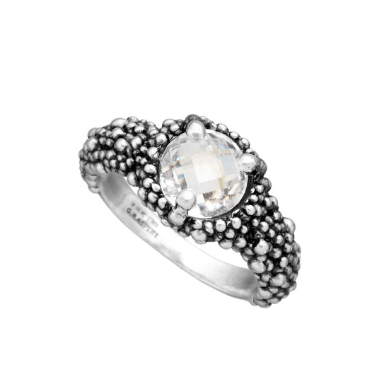 Anello Giovanni Raspini Shine Mini donna in argento puntinata e zircone 11997-1
