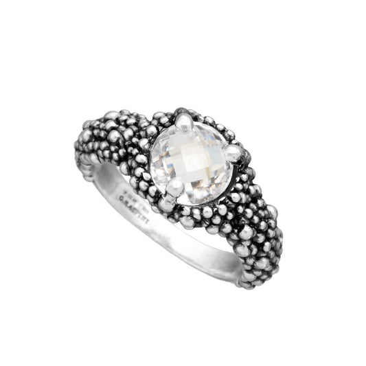 Anello Giovanni Raspini Shine Mini donna in argento puntinata e zircone 11997-1