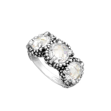 Anello Giovanni Raspini Shine Trilogy donna in argento puntinato e zirconi 11998-1