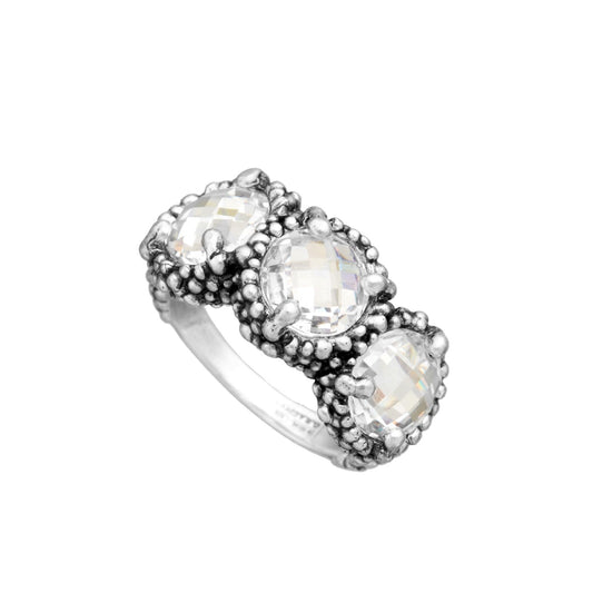 Anello Giovanni Raspini Shine Trilogy donna in argento puntinato e zirconi 11998-1