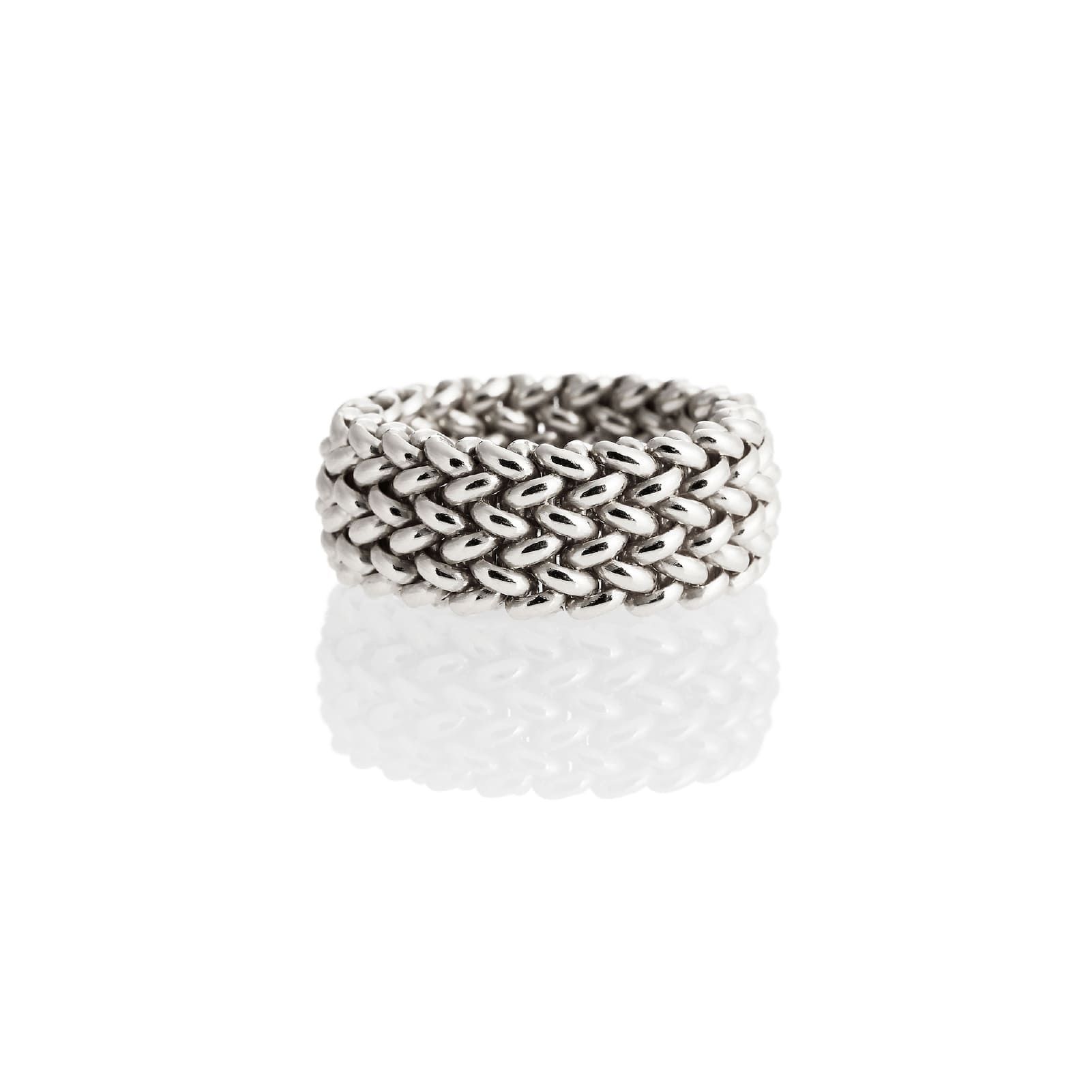 Anello Unoaerre Chicco in argento con maglia chicco di riso 11
