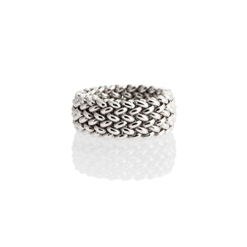 Anello Unoaerre Chicco in argento con maglia chicco di riso 11
