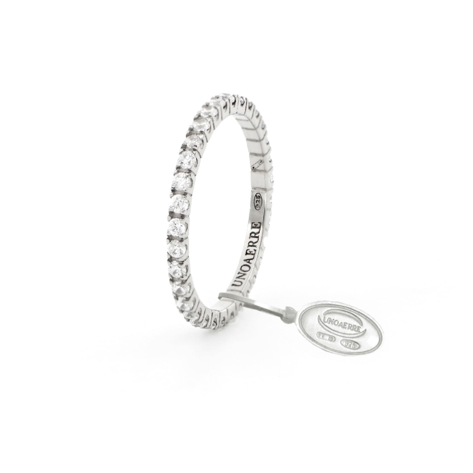 Anello tuttogiro Unoaerre in argento con zirconi bianchi 11