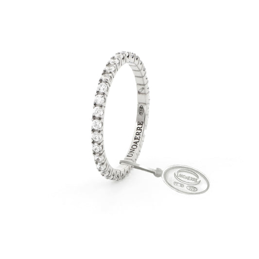 Anello tuttogiro Unoaerre in argento con zirconi bianchi 11