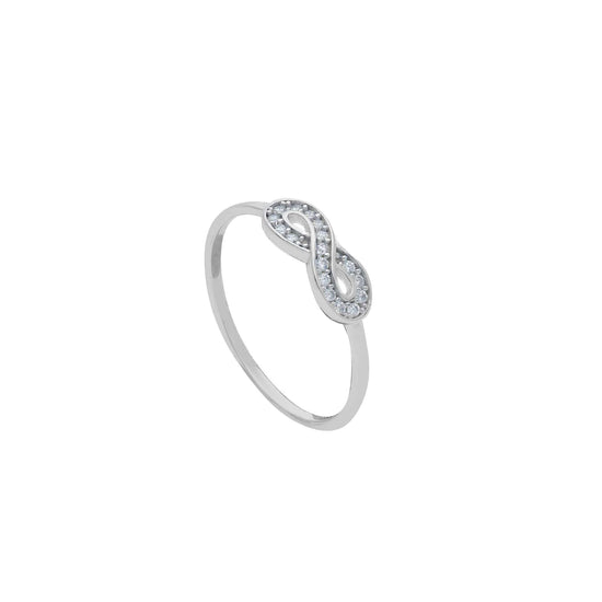 Anello Joy Gioielli in oro bianco 9kt con infinito e pietre 11