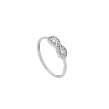 Anello Joy Gioielli in oro bianco 9kt con infinito e pietre 11