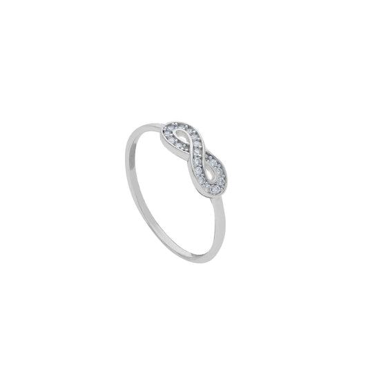 Anello Joy Gioielli in oro bianco 9kt con infinito e pietre 11