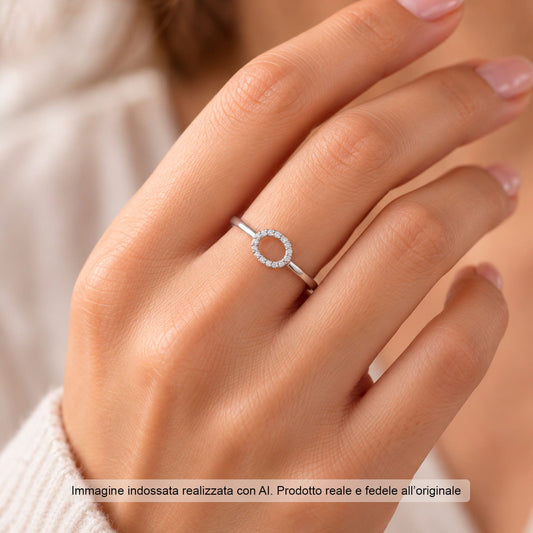 Anello Joy Gioielli Oro in oro bianco 9kt cerchio di zirconi 11