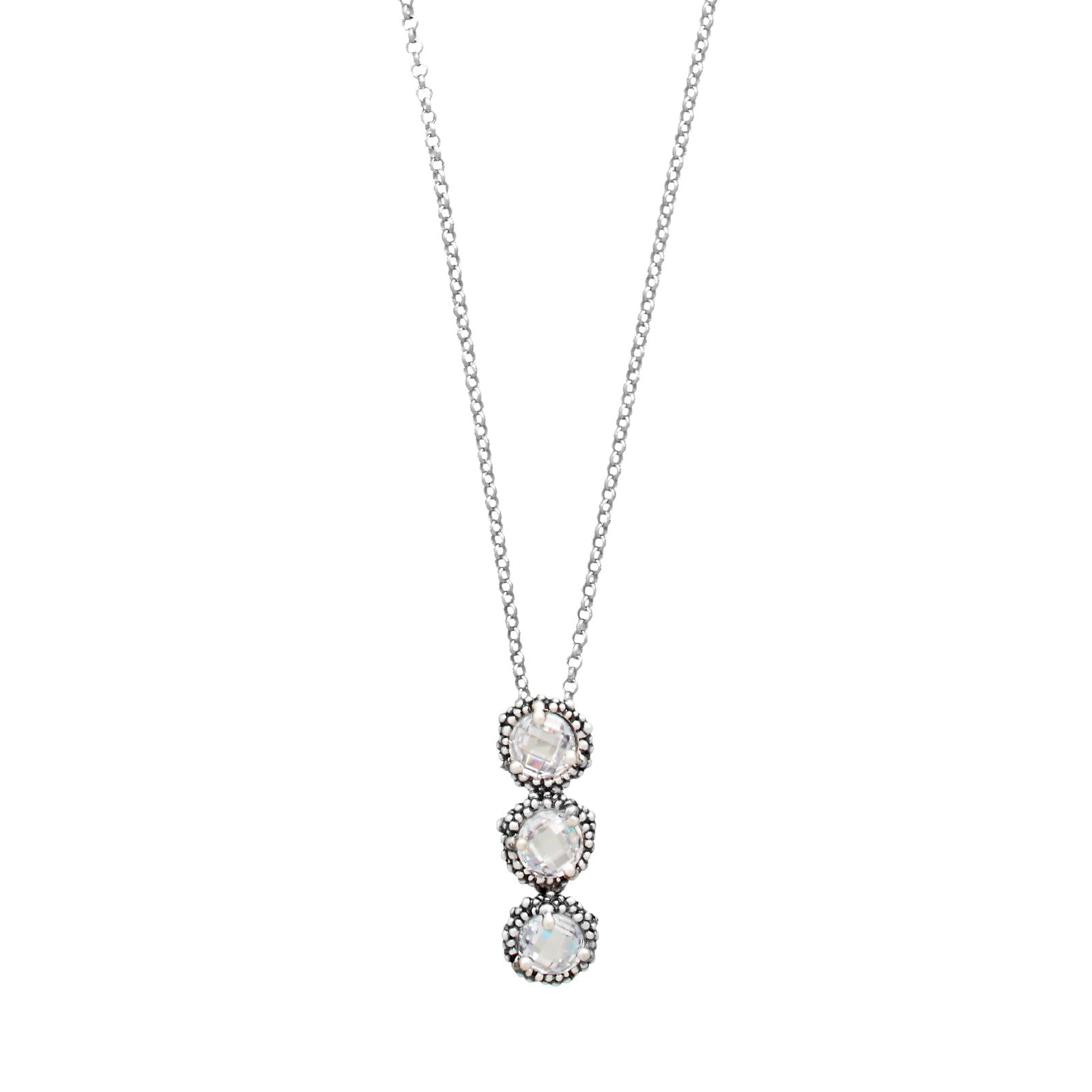 Collana trilogy donna Giovanni Raspini Cascata Shine argento pendente zirconi 12000-1