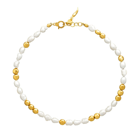 Collana donna Giovanni Raspini Riviera argento dorato con perle naturali e dorate 12002-1