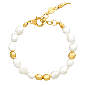 Bracciale donna Giovanni Raspini Riviera argento dorato con perle naturali e dorate 12003-1