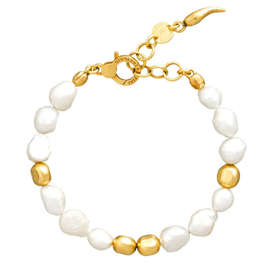 Bracciale donna Giovanni Raspini Riviera argento dorato con perle naturali e dorate 12003-1