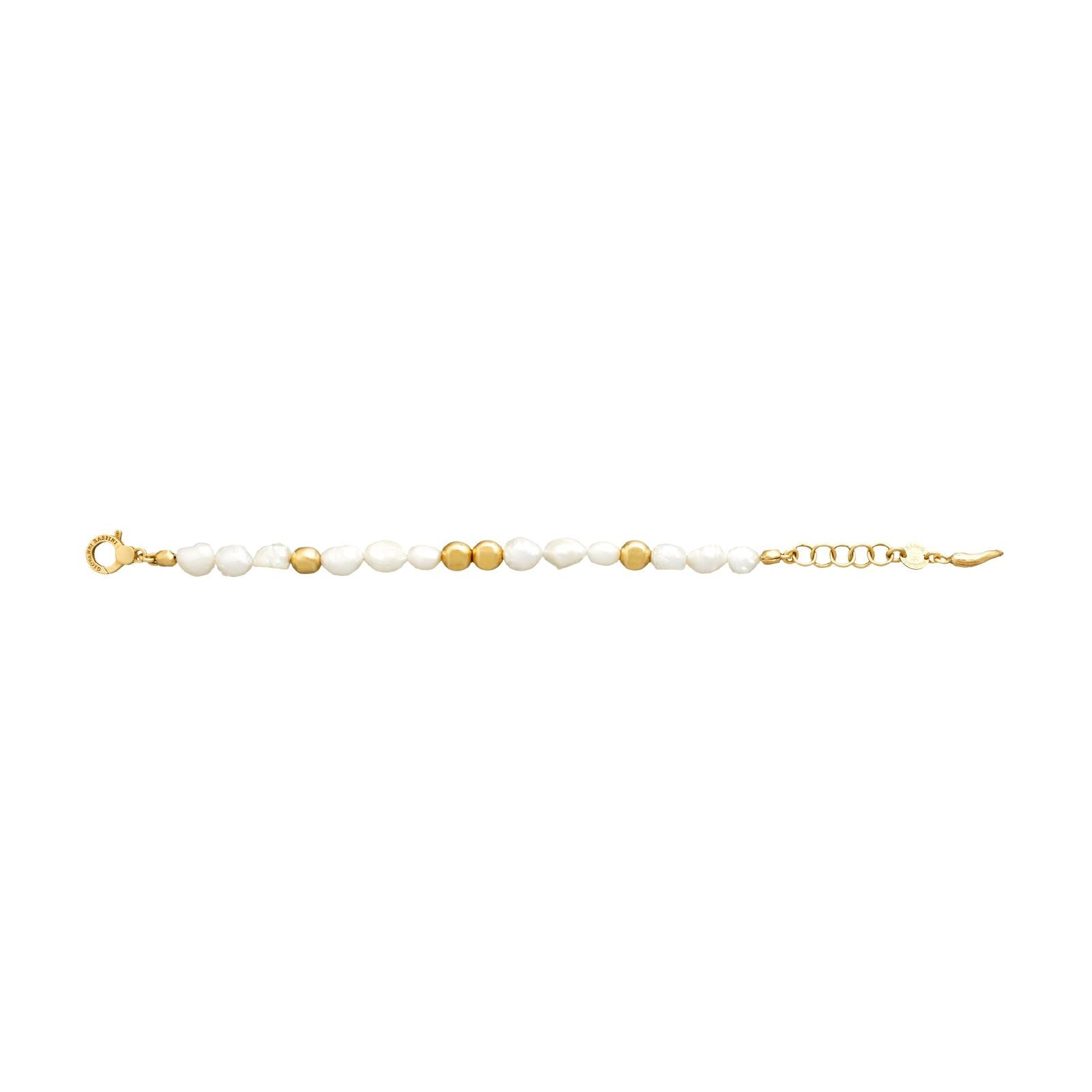Bracciale donna Giovanni Raspini Riviera argento dorato con perle naturali e dorate 12003-2