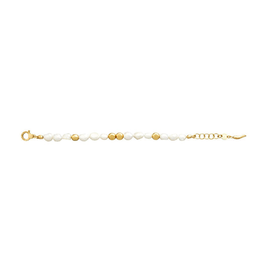 Bracciale donna Giovanni Raspini Riviera argento dorato con perle naturali e dorate 12003-2
