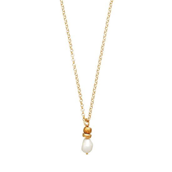 Collana donna Giovanni Raspini Riviera argento dorato pendente con perle naturali 12004-1