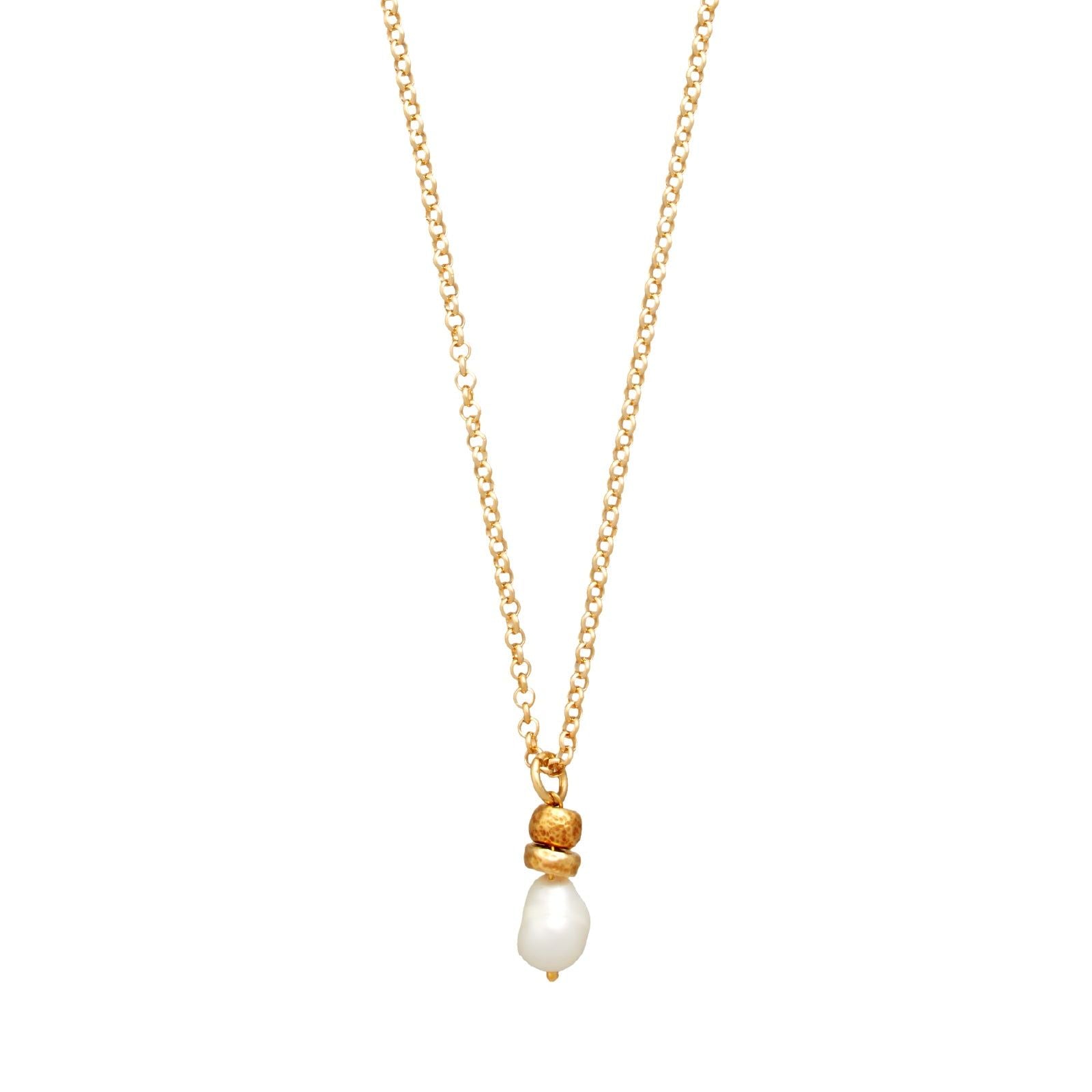 Collana donna Giovanni Raspini Riviera argento dorato pendente con perle naturali 12004-1