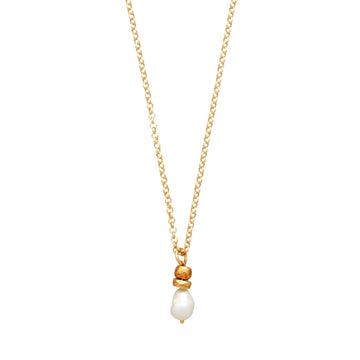 Collana donna Giovanni Raspini Riviera argento dorato pendente con perle naturali 12004-1