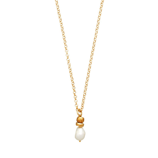 Collana donna Giovanni Raspini Riviera argento dorato pendente con perle naturali 12004-1
