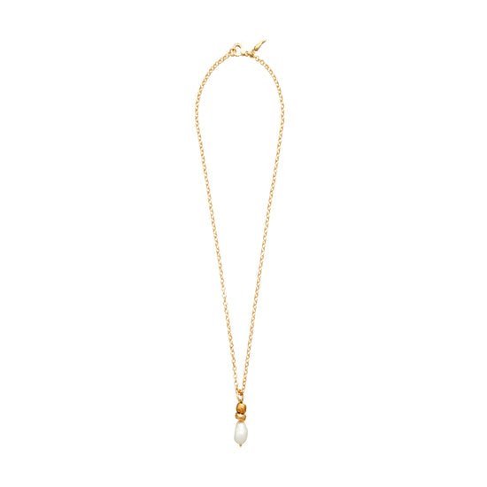 Collana donna Giovanni Raspini Riviera argento dorato pendente con perle naturali 12004