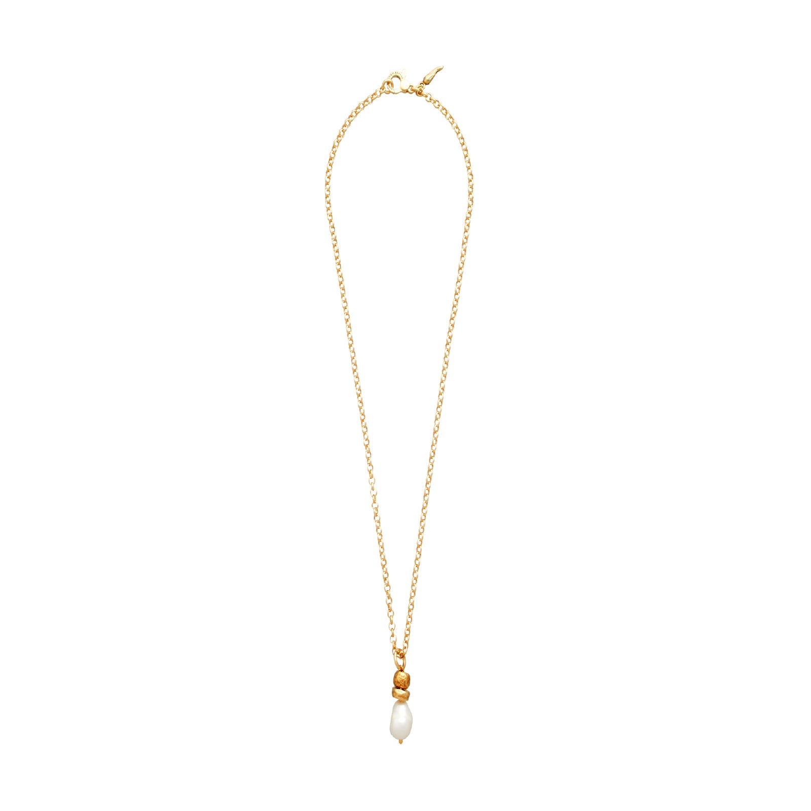 Collana donna Giovanni Raspini Riviera argento dorato pendente con perle naturali 12004
