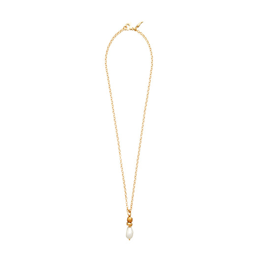 Collana donna Giovanni Raspini Riviera argento dorato pendente con perle naturali 12004