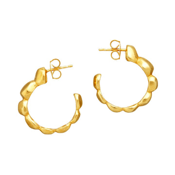 Orecchini donna Giovanni Raspini Cerchio Riviera argento dorato con boule 12006-1