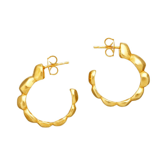 Orecchini donna Giovanni Raspini Cerchio Riviera argento dorato con boule 12006-1