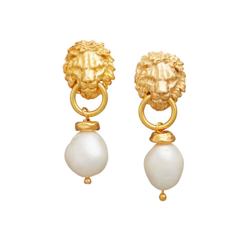 Orecchini donna Giovanni Raspini Dorati Leone E Corallo argento dorato con perla 12025-1