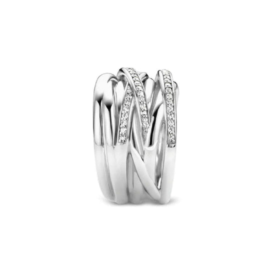Anello donna TI SENTO Milano in argento e linee di zirconi 12067ZI-2