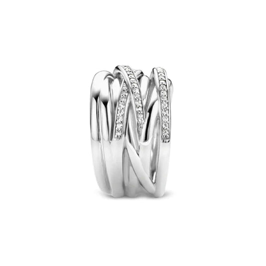 Anello donna TI SENTO Milano in argento e linee di zirconi 12067ZI-2