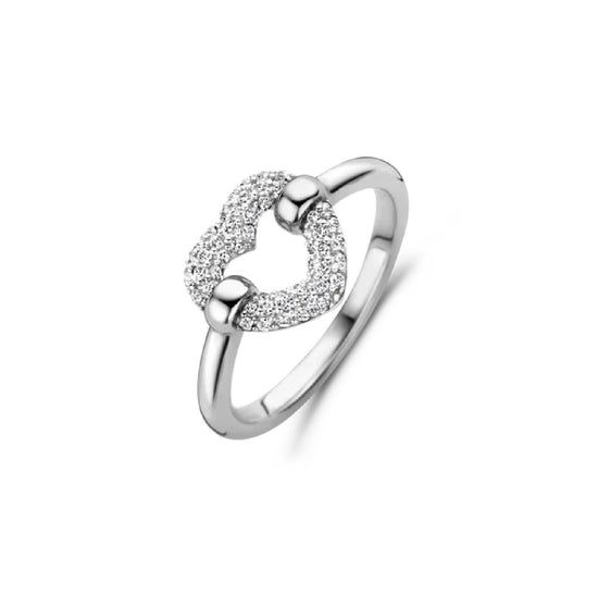 Anello donna TI SENTO Milano in argento con cuore di zirconi 12291ZI-1