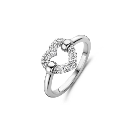 Anello donna TI SENTO Milano in argento con cuore di zirconi 12291ZI-1