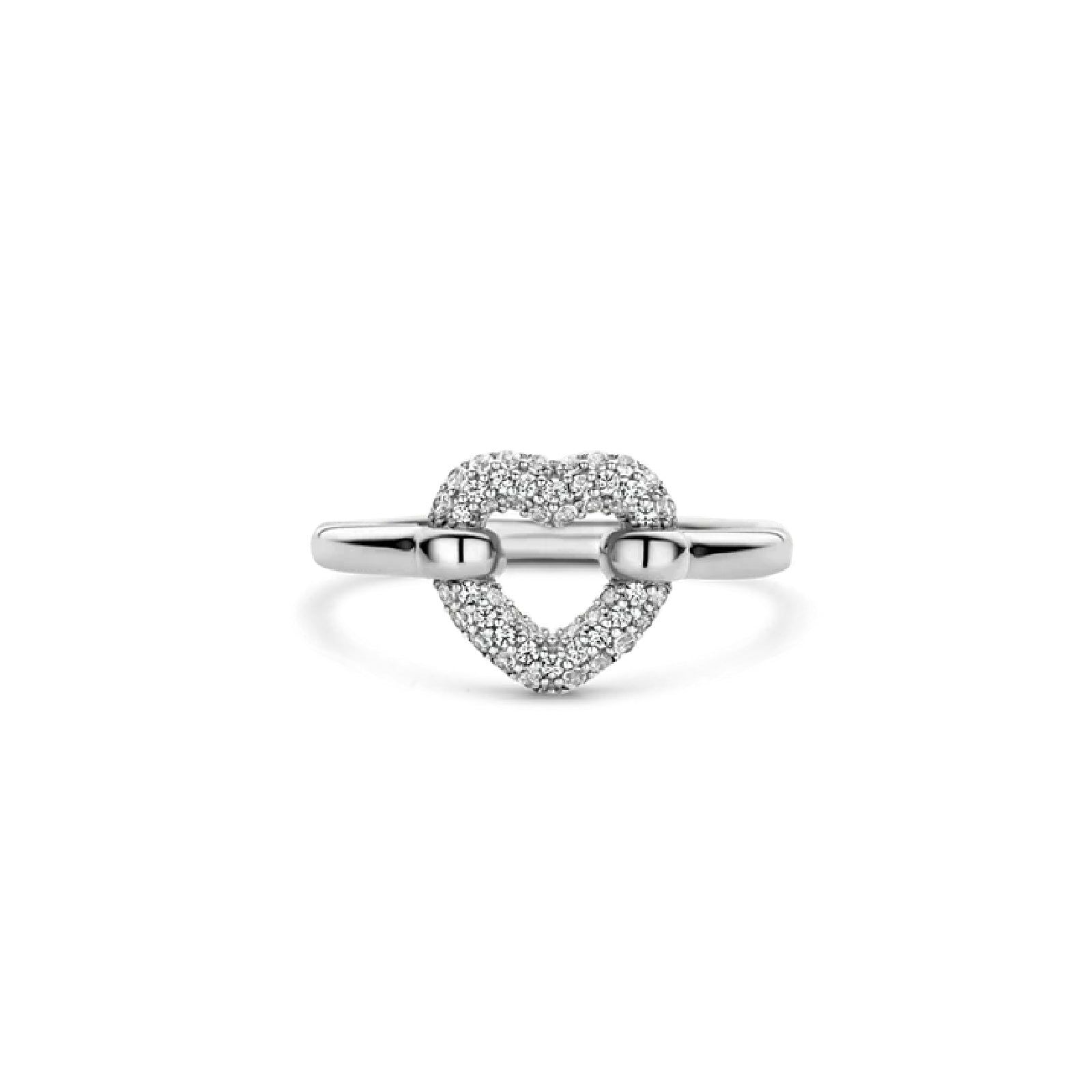 Anello donna TI SENTO Milano in argento con cuore di zirconi 12291ZI-3
