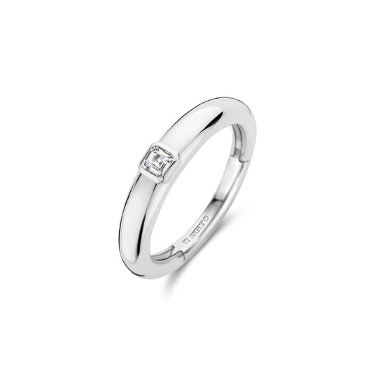 Anello solitario donna TI SENTO Milano in argento zircone 12329ZI-1