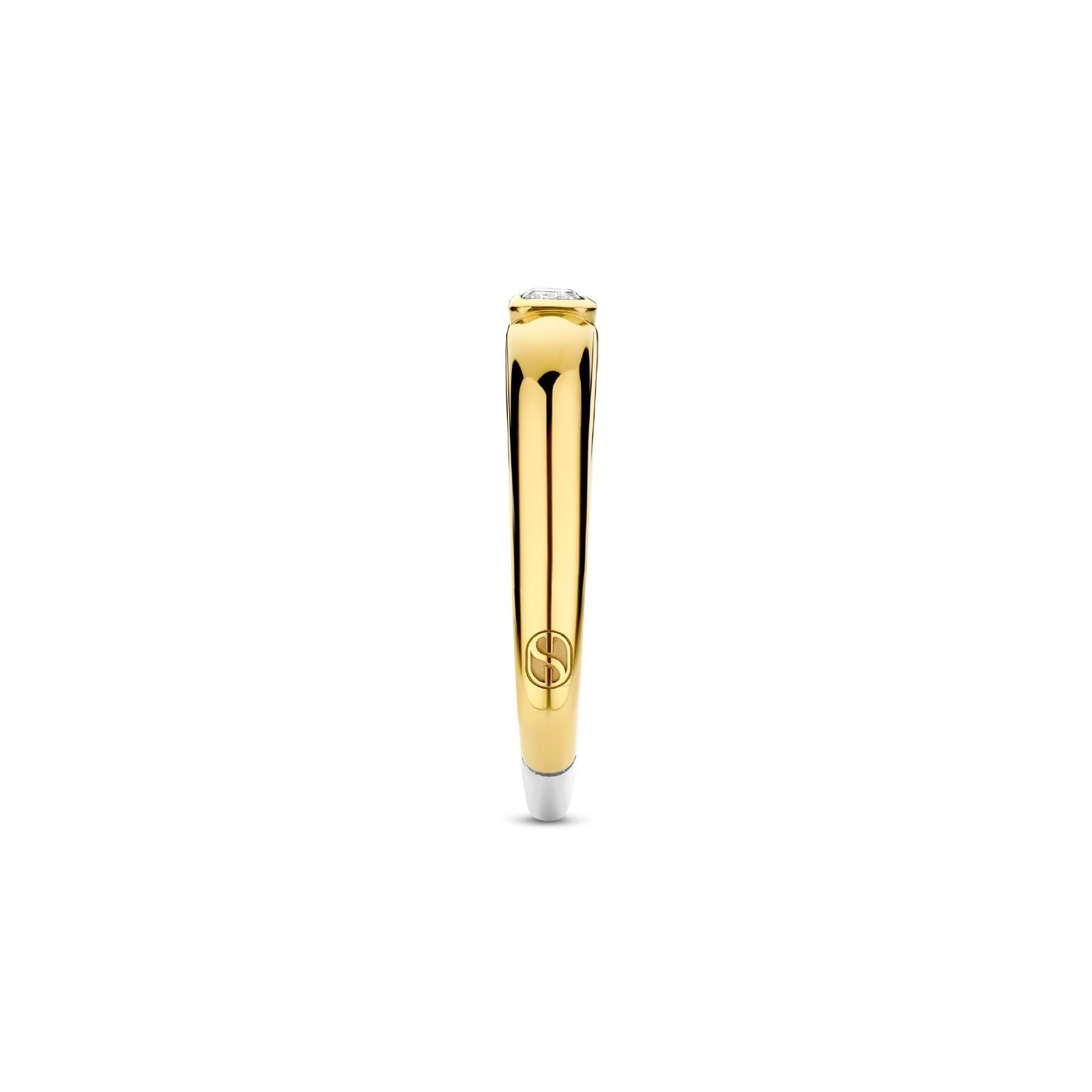 Anello solitario donna TI SENTO Milano in argento dorato zircone 12329ZY-2