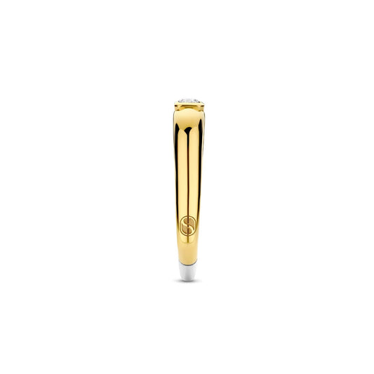 Anello solitario donna TI SENTO Milano in argento dorato zircone 12329ZY-2