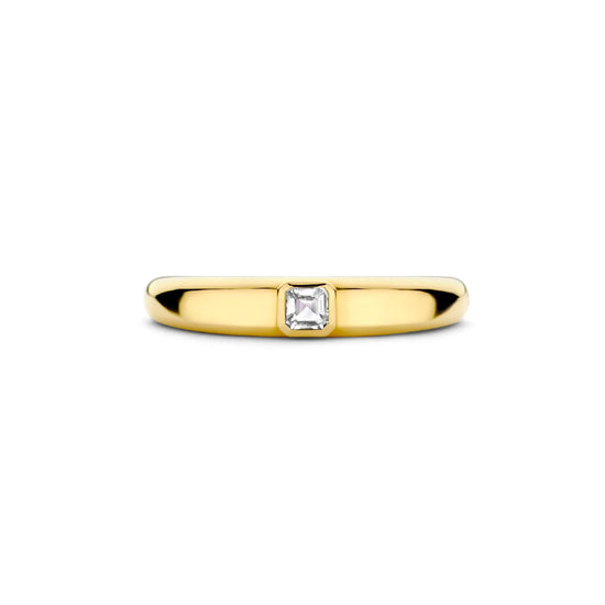 Anello solitario donna TI SENTO Milano in argento dorato zircone 12329ZY-3