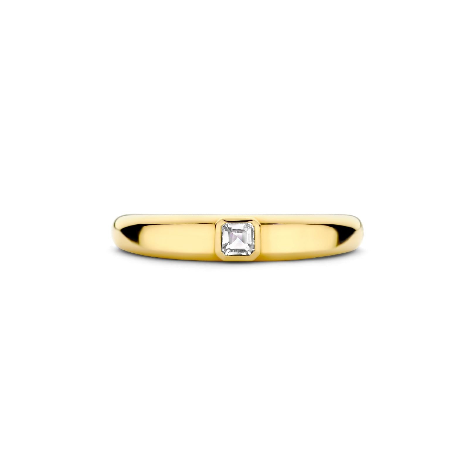 Anello solitario donna TI SENTO Milano in argento dorato zircone 12329ZY-3