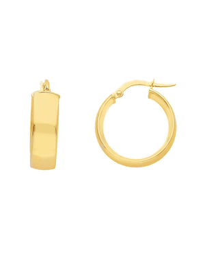 Orecchini a cerchio da donna JOY Gioielli Oro in oro giallo 18kt con fascia spessa e 15mm di diametro 125026
