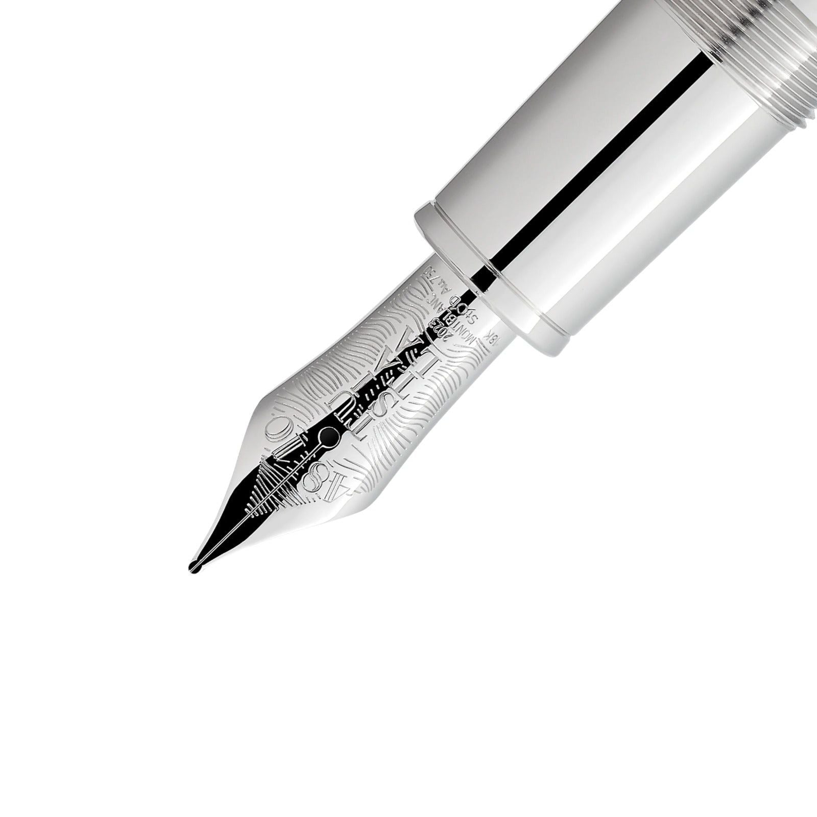 Penna stilografica Montblanc Robert L. Stevenson resina, oro rodio bianco, nero 129417-5